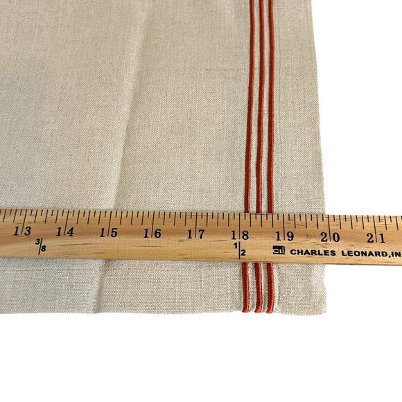 Pottery Barn Linen Dinner Napkins Set of 8 Red Stripe 20x20 Natural - Picture 3 of 5
